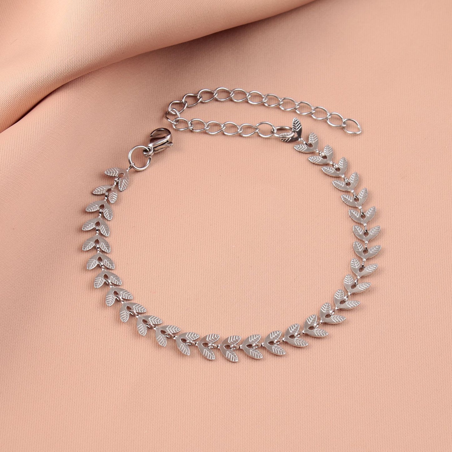 Simple Style Leaf Stainless Steel Bracelets 1 Piece
