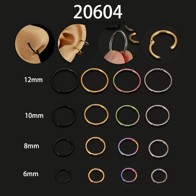Simple Style Circle Stainless Steel Plating Nose Ring