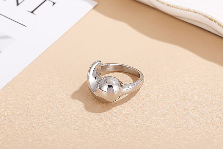 European And American Design Fashion Creative Geometric Ring Titanium Steel Retro Ring Women Wholesale