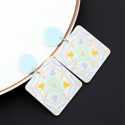 Women's Men's Fashion Geometric Acrylic Earrings No Inlaid Drop Earrings