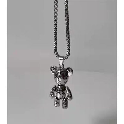 Streetwear Animal Bear Alloy Titanium Steel Wholesale Pendant Necklace