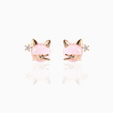 Fashion Animal Brass Artificial Gemstones Earrings Ear Studs