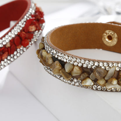 Wholesale Jewelry Retro Multicolor Crushed Stone Inlaid Diamond Bracelet Gooddiy