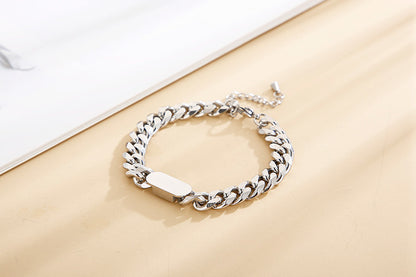 Fashion Thick Chain Solid Color Stainless Steel Necklace Bracelet Set Wholesale Gooddiy