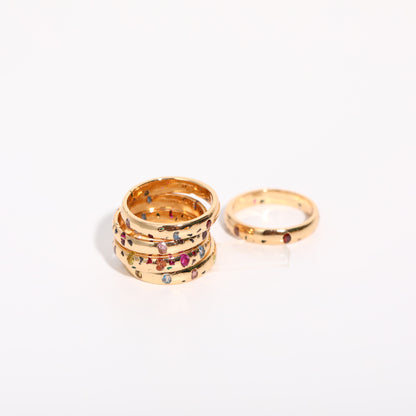 1 Piece Fashion Geometric Copper Inlay Zircon Rings