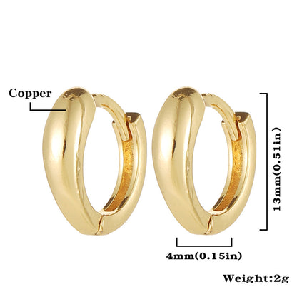 Fashion Water Droplets Copper Hoop Earrings Inlay Zircon Copper Earrings