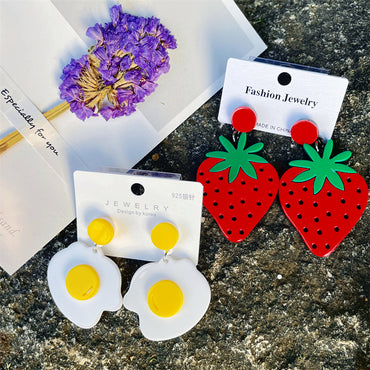 Sweet Fruit Arylic Women's Drop Earrings