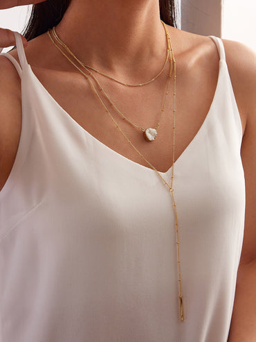 Simple Multi-layer Sequin Pendant Necklace
