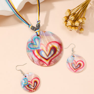 Simple Style Heart Shape Shell Patchwork Women's Pendant Necklace
