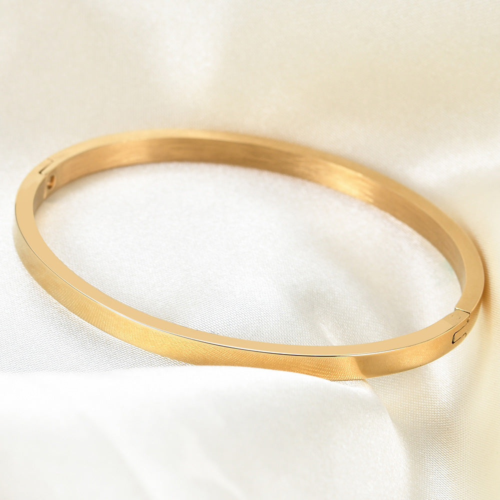 Fashion Solid Color Titanium Steel Bangle