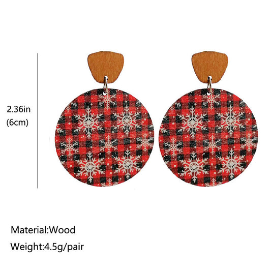 1 Pair Simple Style Christmas Tree Wood Drop Earrings