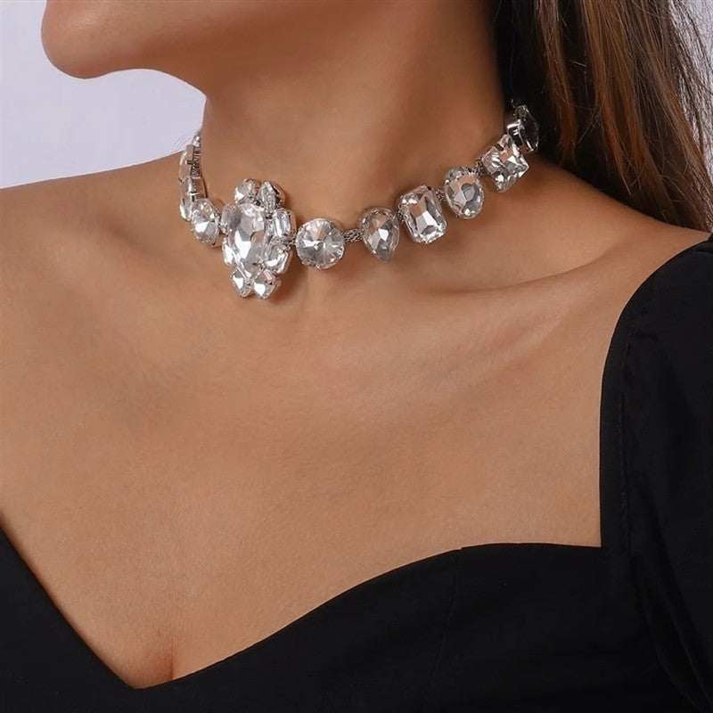 Elegant Water Droplets Rhinestone Women's Choker