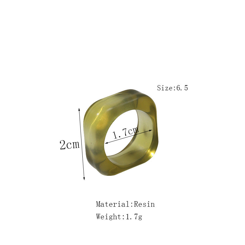 Cute Geometric Resin Women's Rings 1 Set