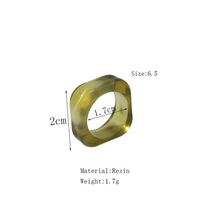 Cute Geometric Resin Women's Rings 1 Set