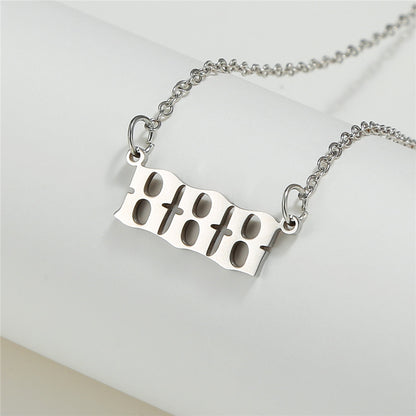 Simple Fashion Angel 000-999 Stainless Steel Number Necklace Wholesale Gooddiy