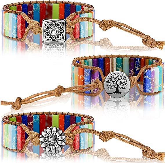 Casual Ethnic Style Geometric Emperor Stone Rope Knitting Drawstring Bracelets