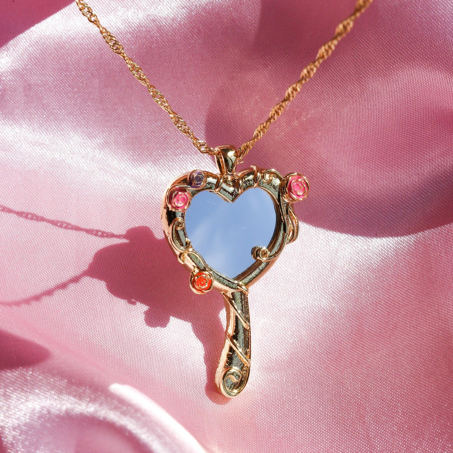 Cute Heart Shape Copper Plating 18k Gold Plated Pendant Necklace