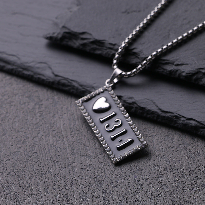 Hip-Hop Number Heart Shape Alloy Titanium Steel Plating Unisex Pendant Necklace