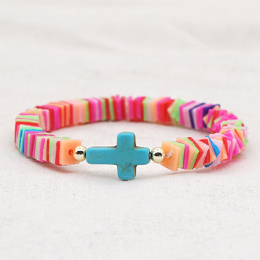 European And American New Color 6mm Soft Ceramic Bohemian Bracelet Female