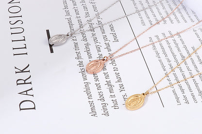 Factory Wholesale European And American New Stainless Steel Prayer Portrait Virgin Mary Necklace Bracelet Foreign Trade Female Necklace