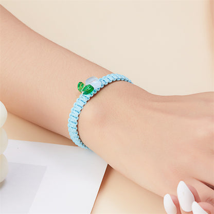 Simple Style Classic Style Flower Resin Polyester Braid Women's Drawstring Bracelets