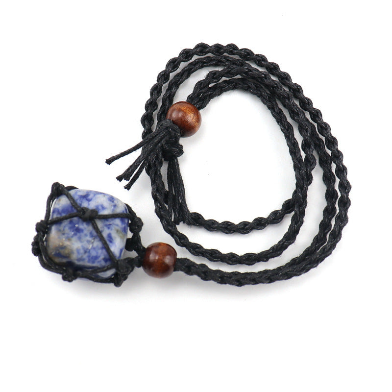 Ethnic Style Geometric Crystal Handmade Natural Stone Pendant Necklace 1 Piece