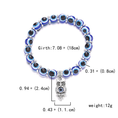 Fashion Eye Alloy Resin Beaded Unisex Bracelets