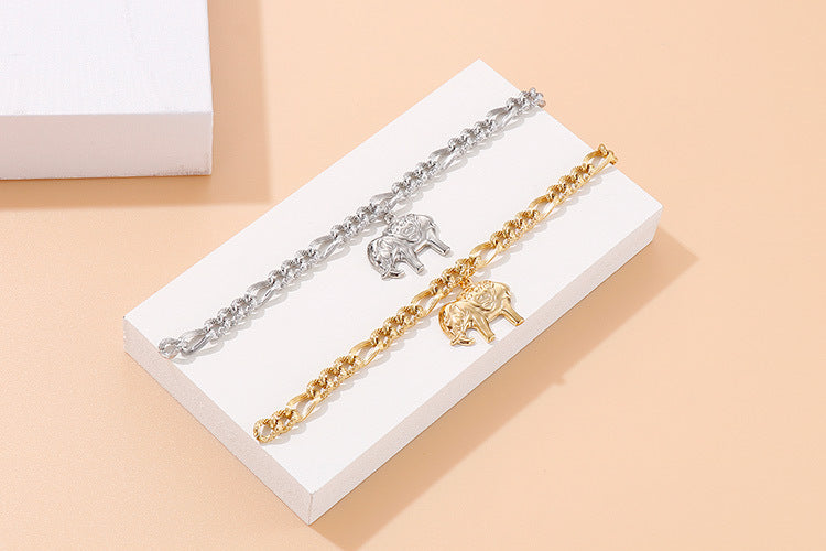 Stainless Steel Chain Elephant Tag Fashion Bracelet Wholesale Jewelry Gooddiy