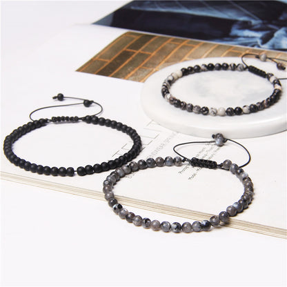 Casual Solid Color Natural Stone Knitting Bracelets