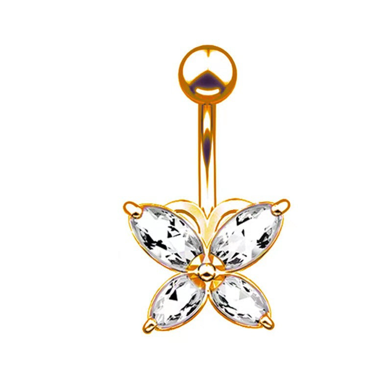 Fashion Bow Knot Stainless Steel Plating Belly Ring