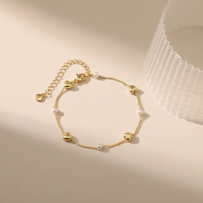 New 18k Gold-plated European And American Minimalist Jewelry Pearl Bracelet