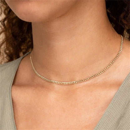 New Geometric Cuban Chain Stainless Steel Necklace