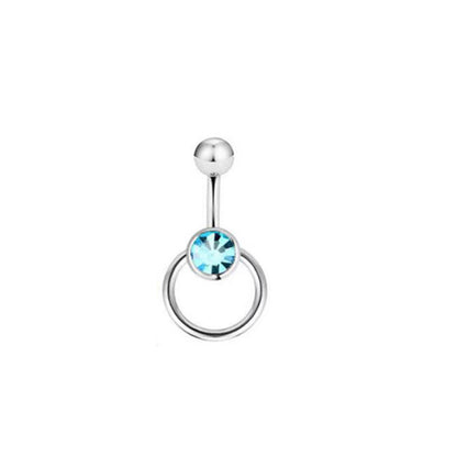 Simple Style Round Stainless Steel Zircon Belly Ring In Bulk