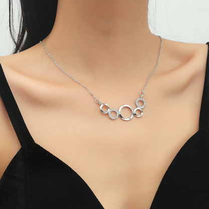 New Circle Pendant Alloy Diamond Necklace