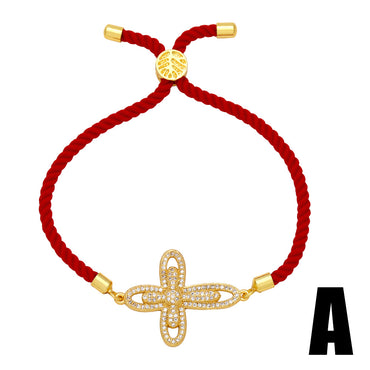 Copper Simple Style Classic Style Cross Inlay Zircon Bracelets