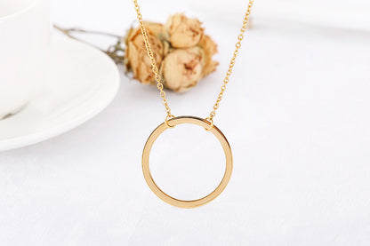 New Hollow Geometric Round Pendent Necklace Earrings Set Wholesale Gooddiy