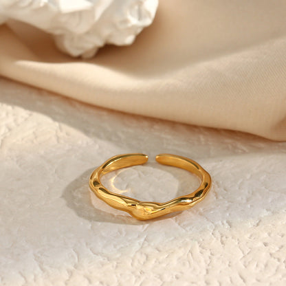 Basic Irregular Stainless Steel Plating Gold Plated Open Ring