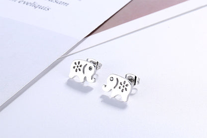 Fashion Stainless Steel Elephant Stud Earrings Wholesale Gooddiy