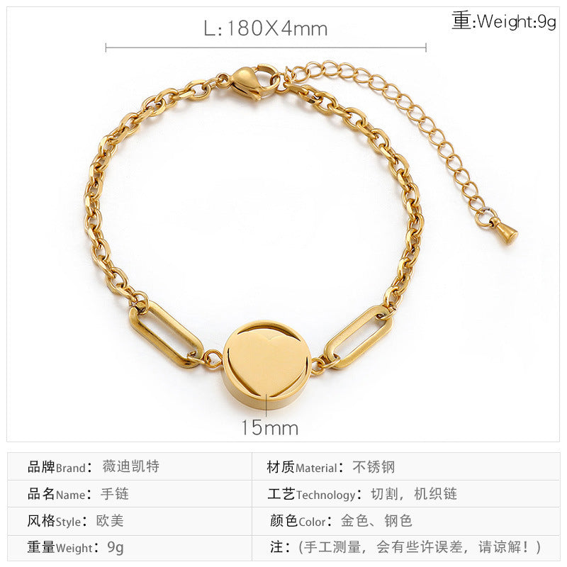 Creative Jewelry Simple Splicing Heart-shaped Bracelet Wholesale