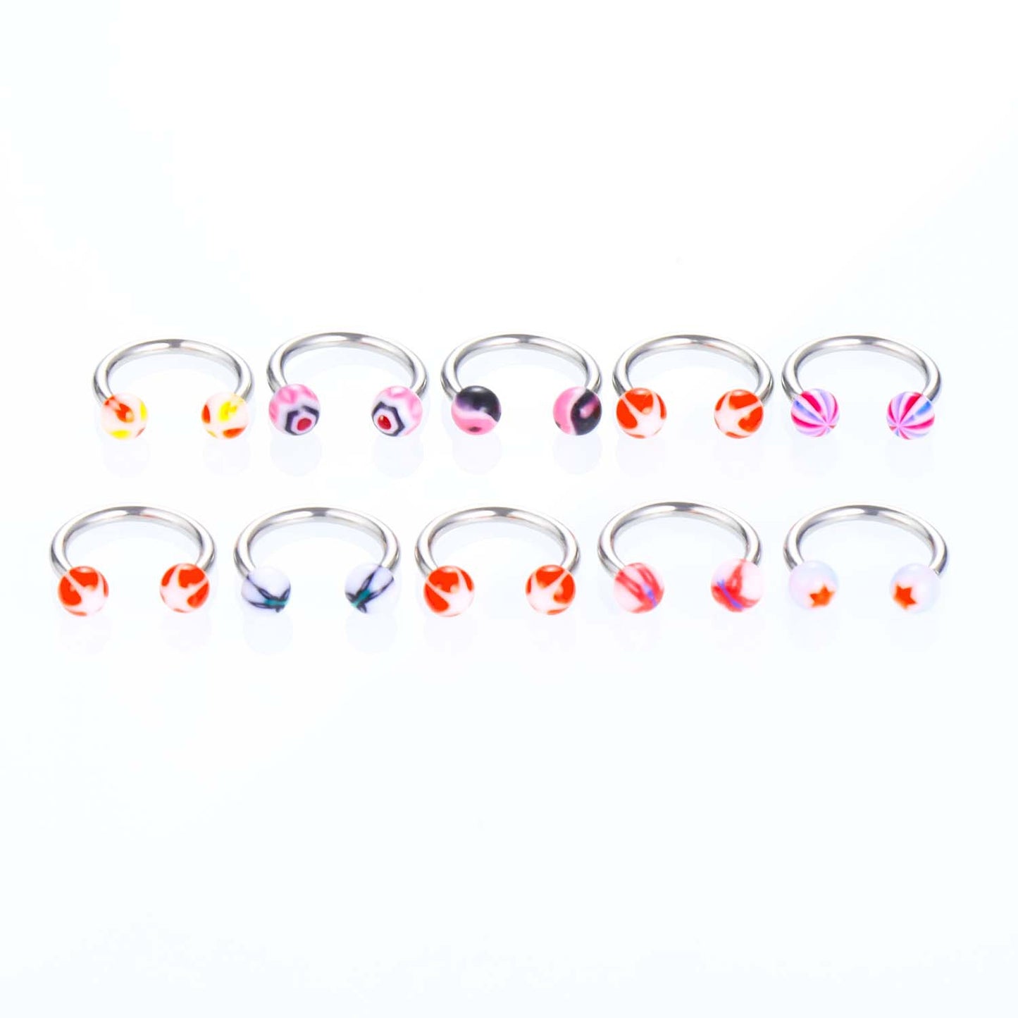 Fashion Geometric Stainless Steel Arylic Polishing Lip Stud Eyebrow Nails 1 Piece