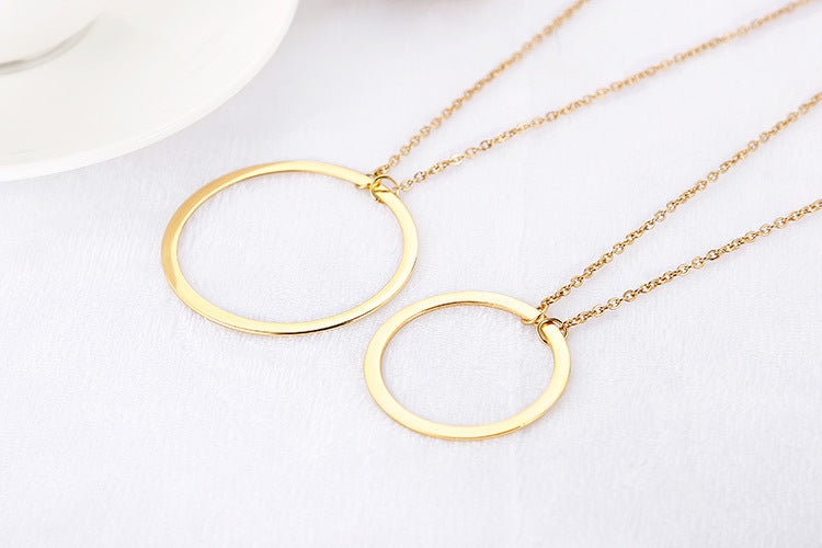 New Hollow Geometric Round Pendent Necklace Earrings Set Wholesale Gooddiy