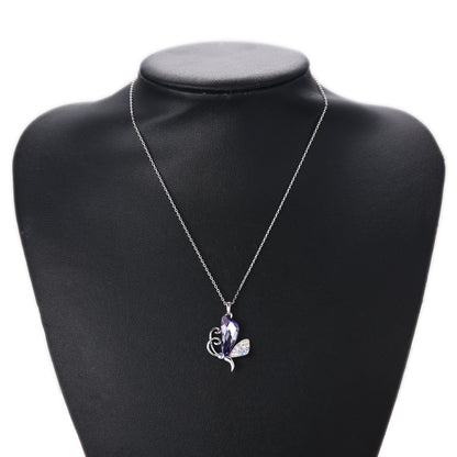 1 Piece Fashion Butterfly Alloy Plating Artificial Crystal Rhinestones Women's Pendant Necklace