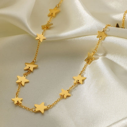 Necklace 18k Gold-plated Stainless Steel Five-pointed Star Handmade Jewelry Necklace Wholesale