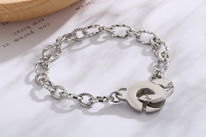 Fashion New Stainless Steel Twisted Stitching Chain Bracelet Women