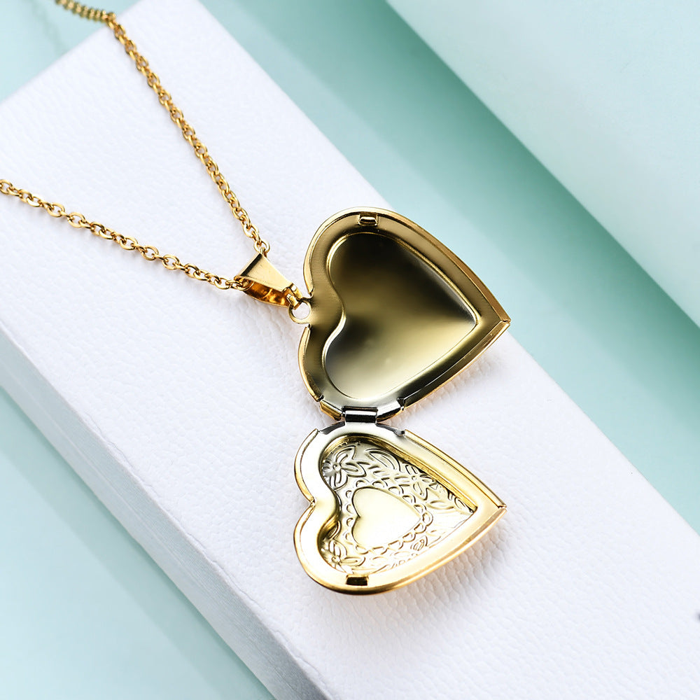 1 Piece Fashion Heart Shape Titanium Steel Pendant Necklace