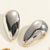 popular glossy polished face earrings female exaggerated design S-shaped bar fan-shaped love stud earrings ornament