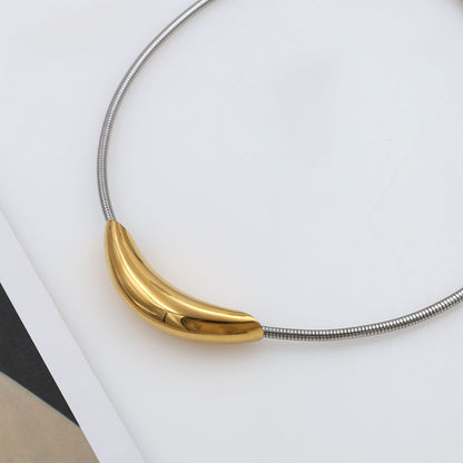 Modern Style Round Stainless Steel Titanium Steel Plating Choker