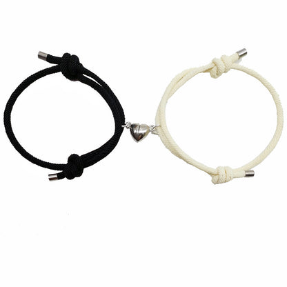 Simple Style Heart Shape Alloy Plating Couple Bracelets