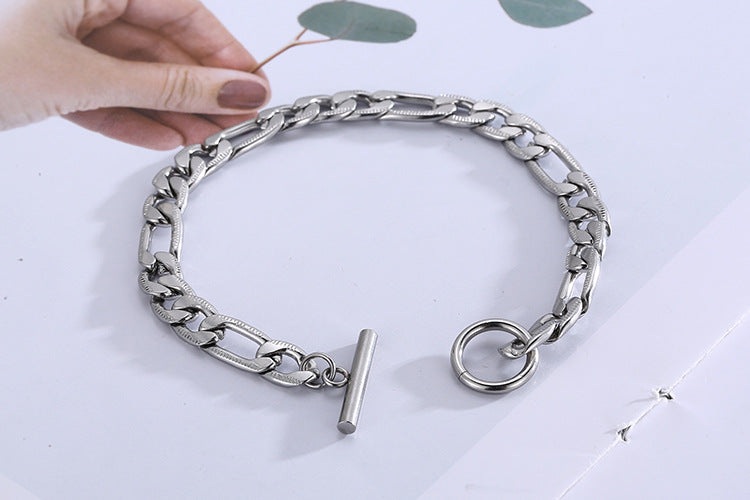 European And American Stainless Steel Jewelry Simple Trendy Ot Buckle Stainless Steel Bracelet Wholesale