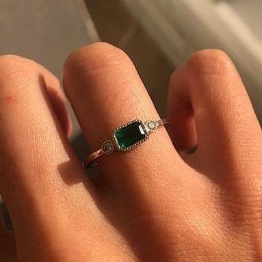 Retro Classic Green Zircon Copper Ring Wholesale Gooddiy